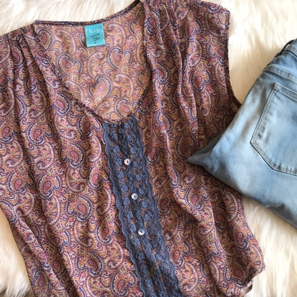 Paisley and Lace Top